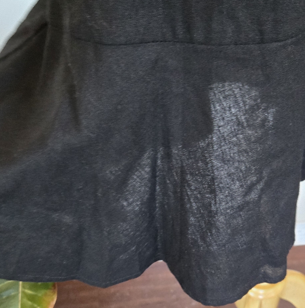 🏷️ Cynthia Rowley NY Linen Blend Black A-line Dress Size L - Picture 8 of 15